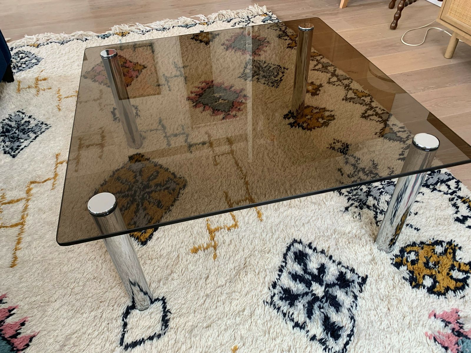Vintage Smoked Glass Coffee Table In Style Of Marco Zanuso photo furniture