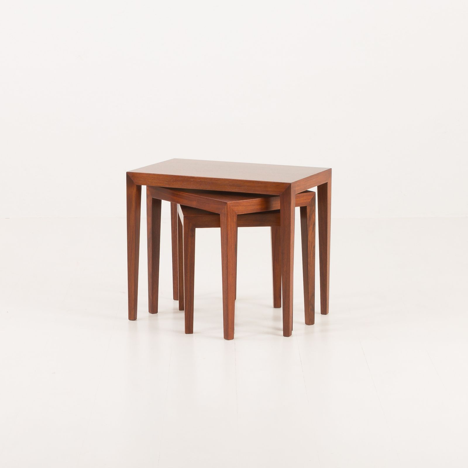 Severin Hansen Rosewood Nesting Tables, Haslev, Denmark, 1960s. Set Of 3 photo vintage