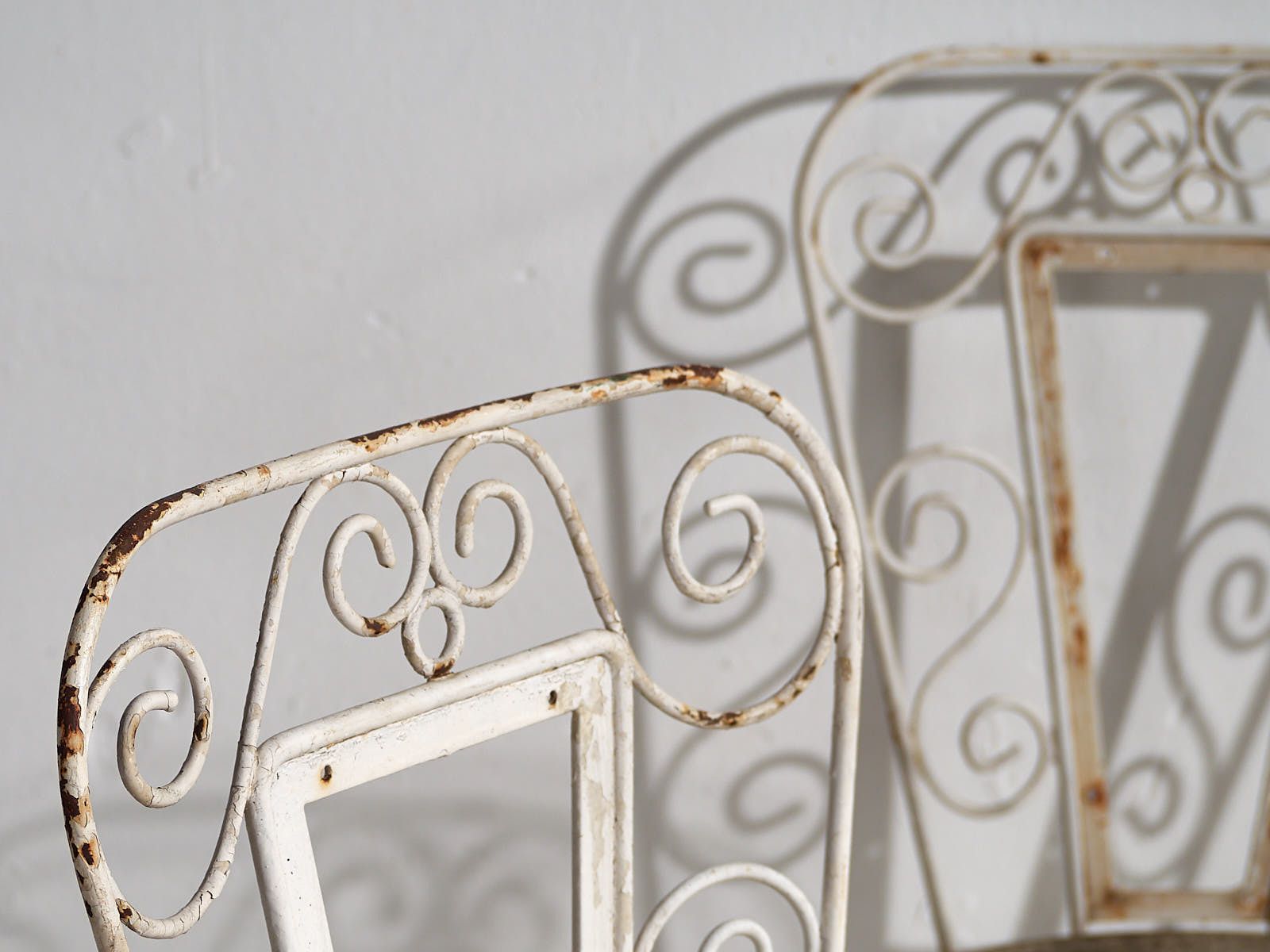 Antique Outdoor Chairs In White (C.1920). Set Of 4 Pieces photo furniture