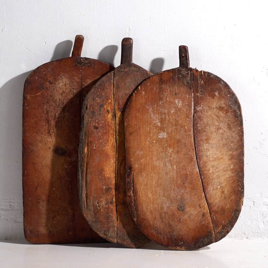 Antique Oval Cutting Boards (C.1920). Set Of Three Pieces #20