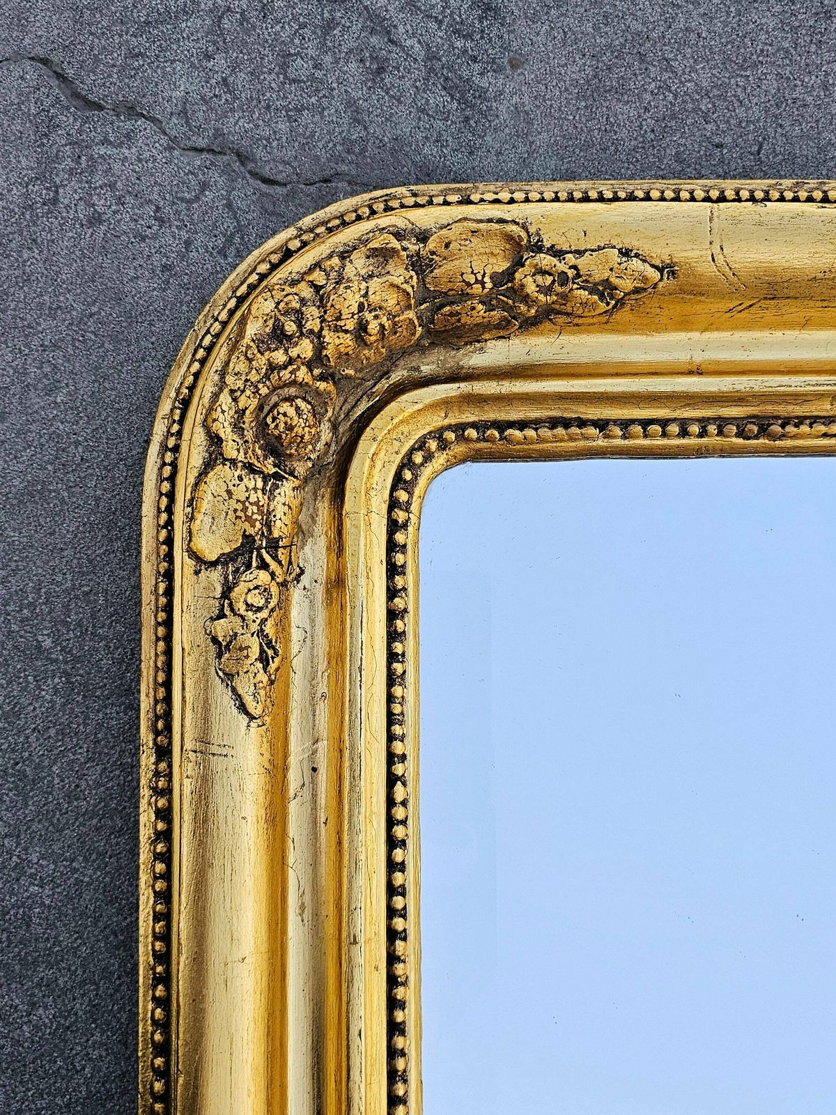 Large And Rare Biedermeier Gold Plated Mirror // Antique Gilt Wood Mirror // Made In Austria Cca. 1840s photo furniture