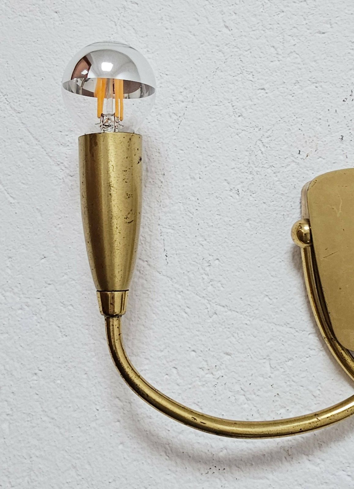 Single Mid Century Modern Brass Sconce With Two Lights // Made In Italy In 1960s photo 400.0