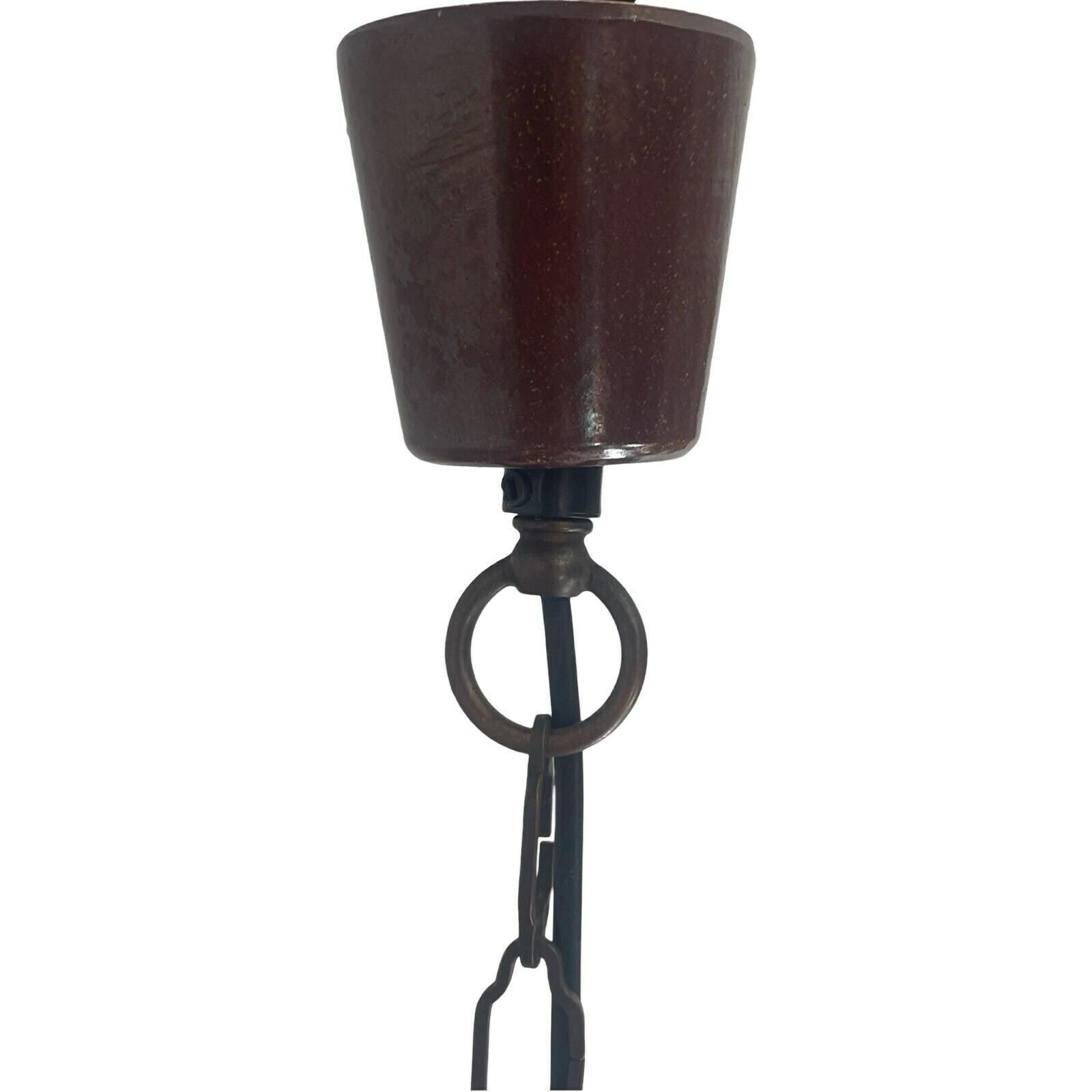 Fat Lava   Ufo Shaped Ceramic Hanging Pedant   Midcentury   Germany   Boho   Brown   Mounted On Extendable Power Cord   Multiple In Stock photo Lighting