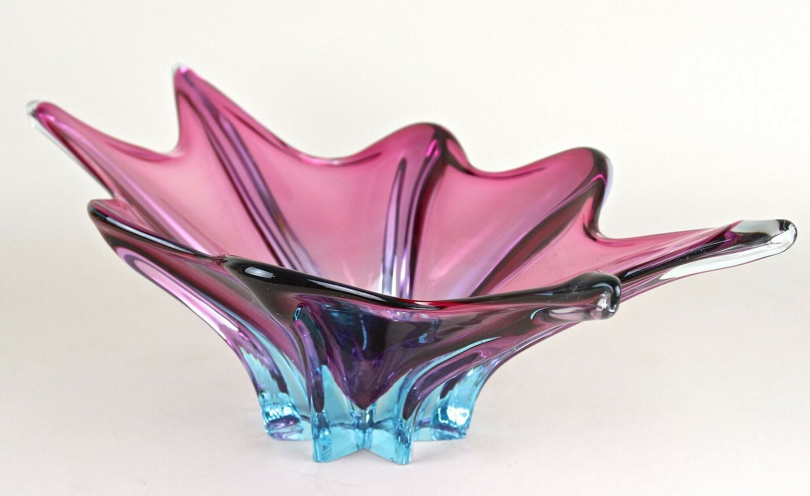 Mid Century Murano Glass Bowl, Purple/ Blue Tones, Italy Ca. 1960 photo Home Decor