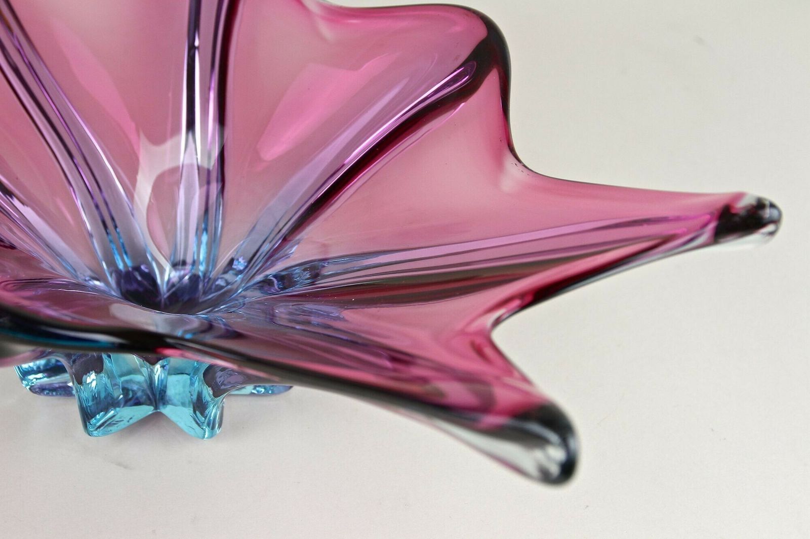 700.0 Mid Century Murano Glass Bowl, Purple/ Blue Tones, Italy Ca. 1960 photo