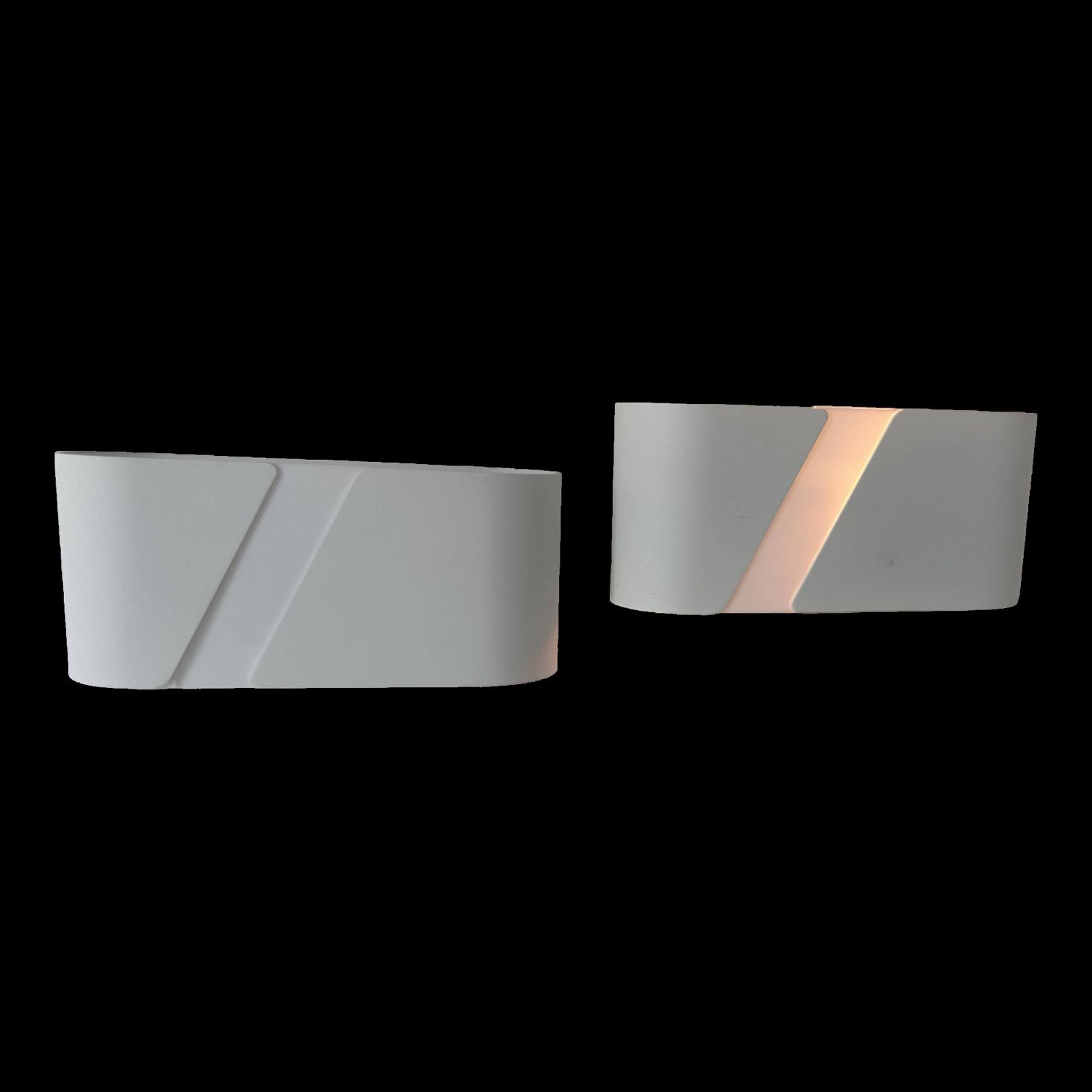 Pair Of Matt White Metal And Perspex Wall Lights, Holland 1980