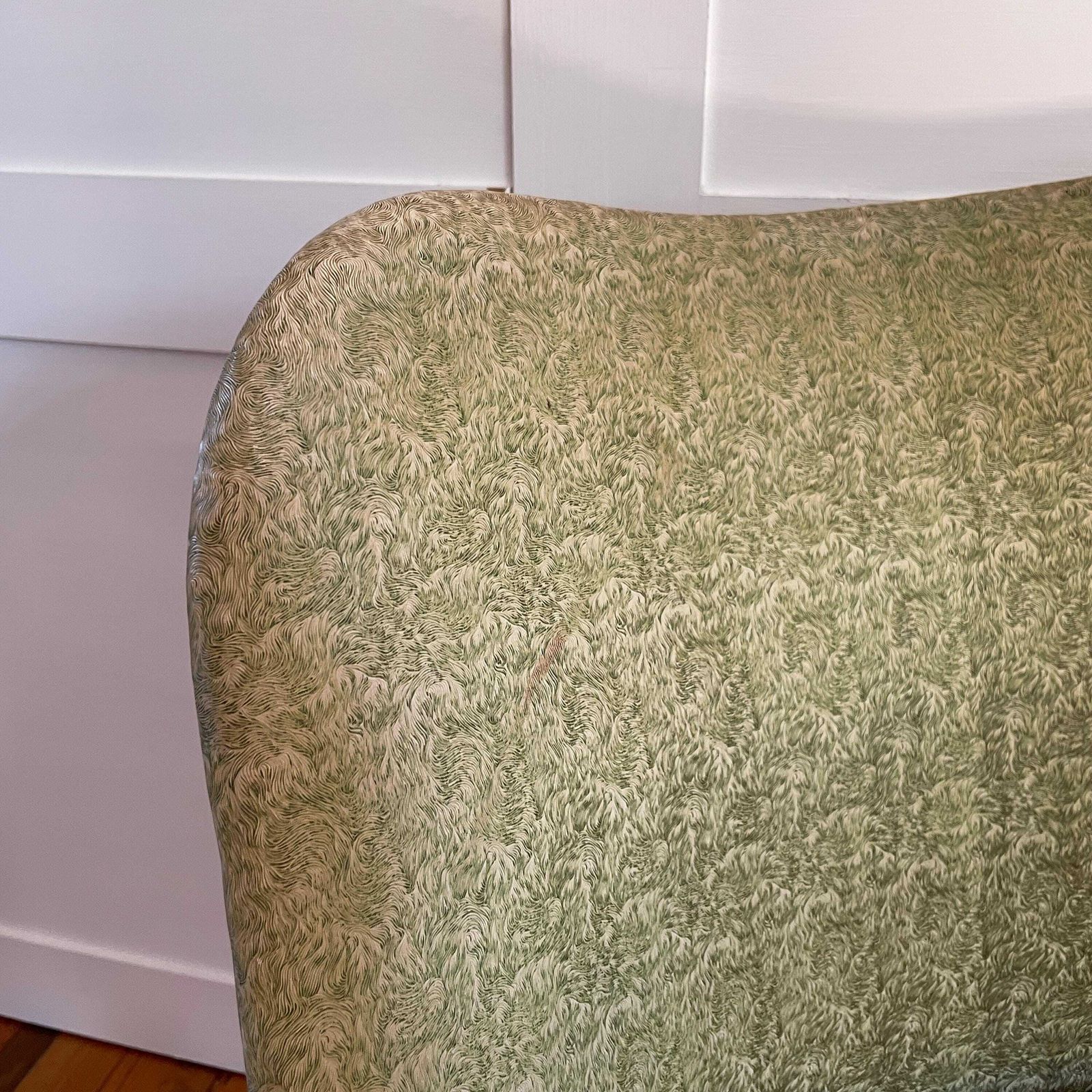 Antique Vintage Retro Wicker Back Chair Seat Wooden Wood Pattern Green Armchair Seat Wood Boho Dark Brown Dinning Room Accent Mid Century photo vinterior
