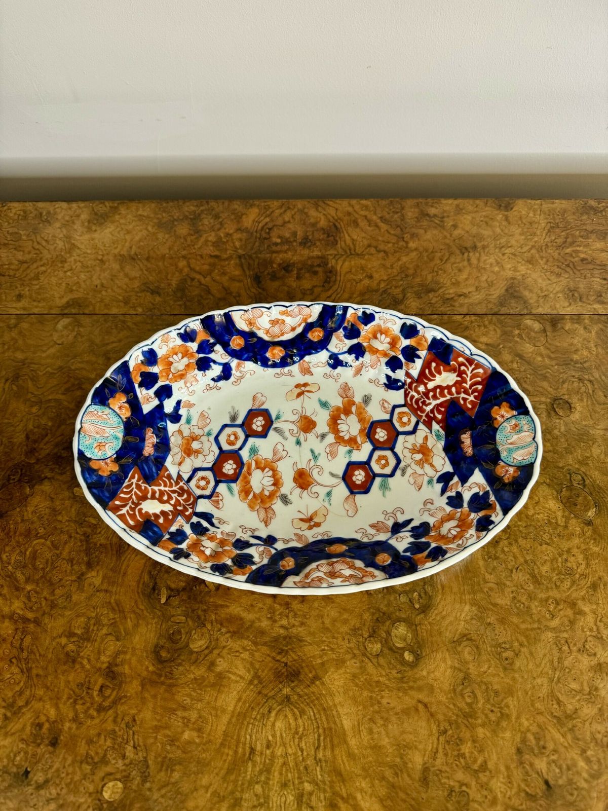 Wonderful Antique Japanese Imari Oval Shaped Bowl photo for sale