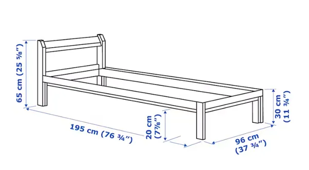 Ikea Neiden Bed Frame – Single, åsvang Foam Mattress – Single And Luröy Slat Base   Single photo Furniture