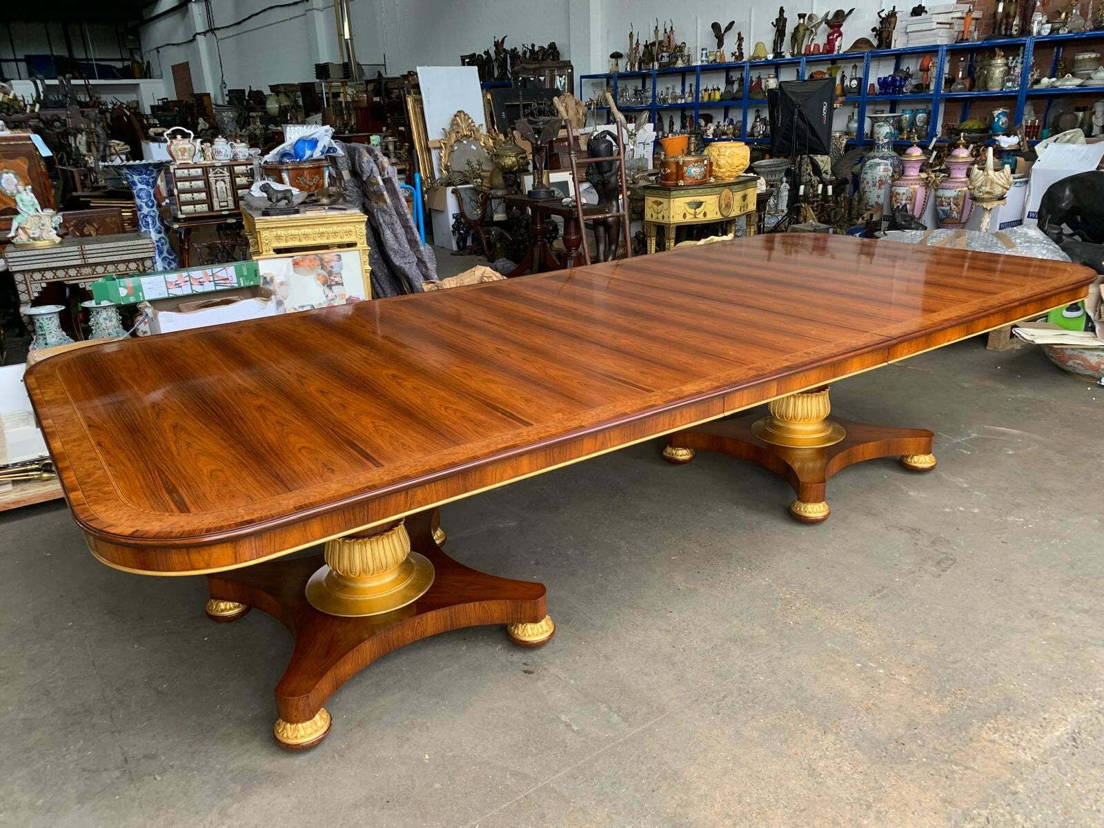 Unbelievable, 25ft, Rosewood Inlaid Royal Dining Table, Dated 1860’s photo furniture