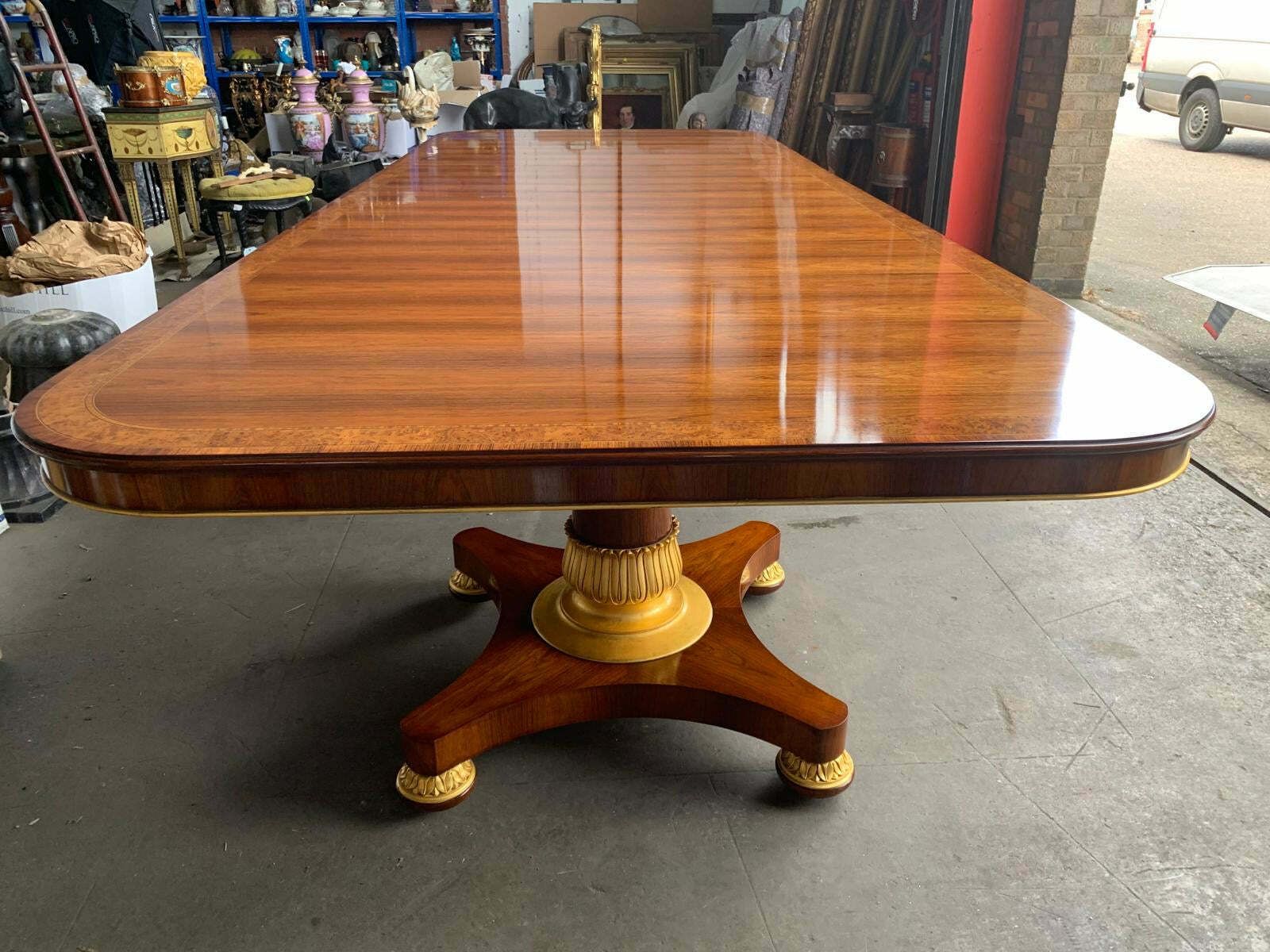Unbelievable, 25ft, Rosewood Inlaid Royal Dining Table, Dated 1860’s photo vinterior