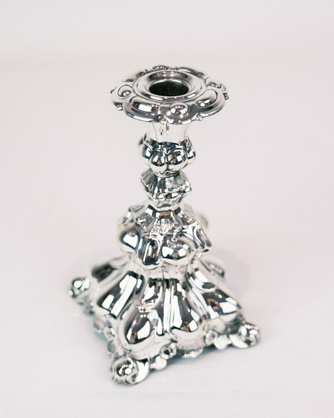 Set Of 2 Rococo Shaped Candlesticks In Real Silver 830 Sterling Silver From 1920s photo Home Decor