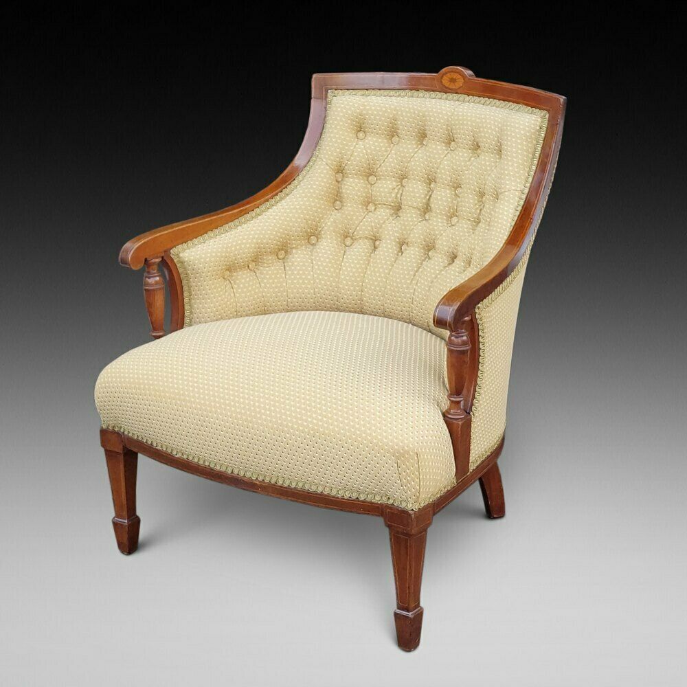 Edwardian Mahogany And Inlaid Child's Armchair