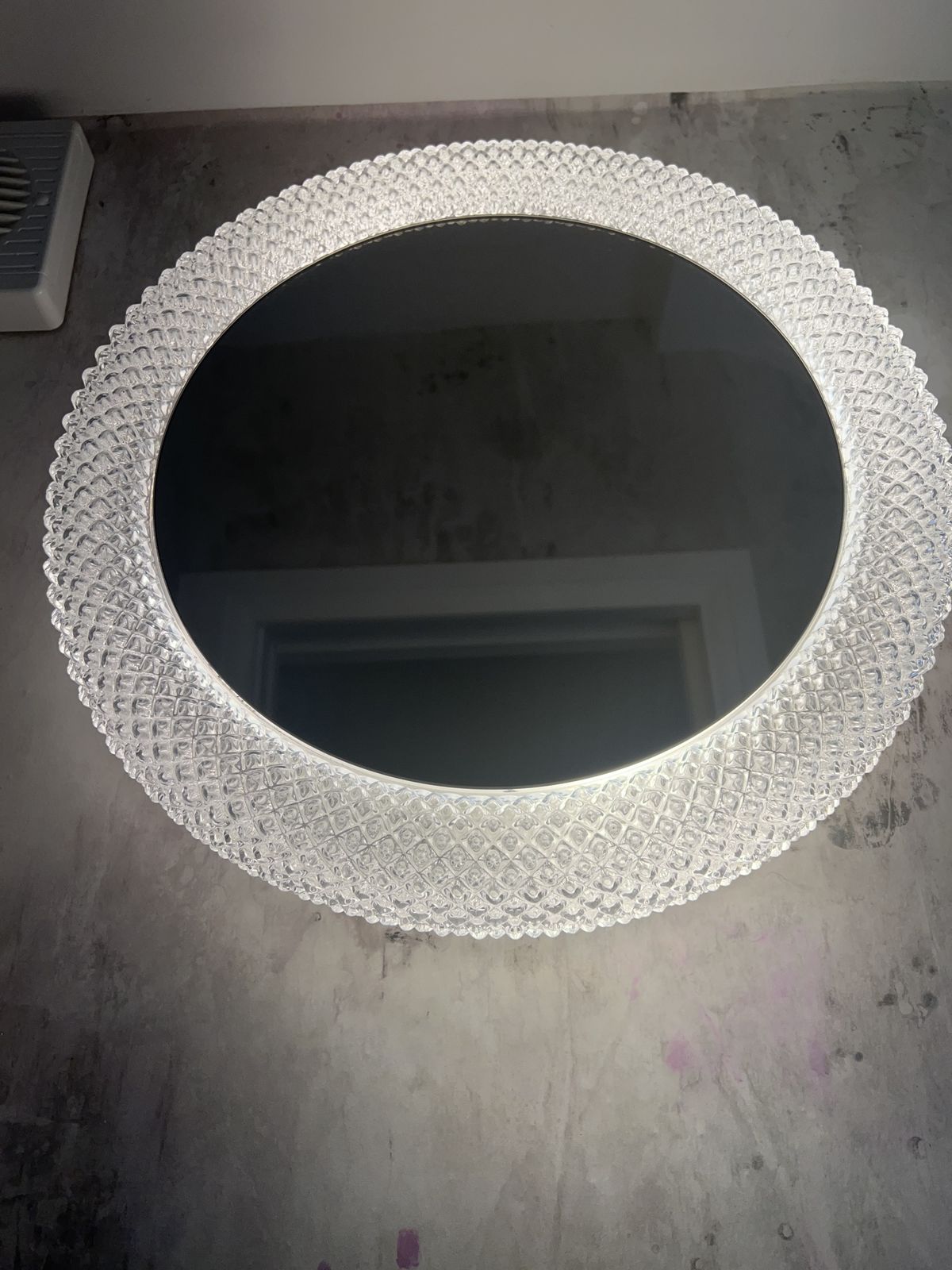 1960s Illuminated Original Limburg Crystal Glass Mirror photo Lighting