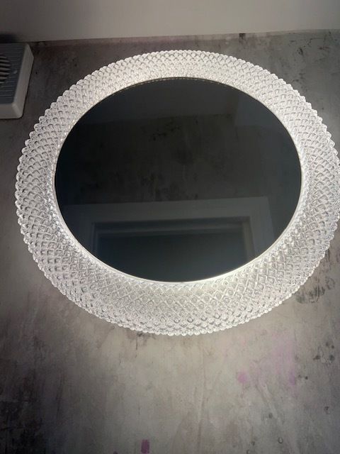 1960s Illuminated Original Limburg Crystal Glass Mirror photo vinterior