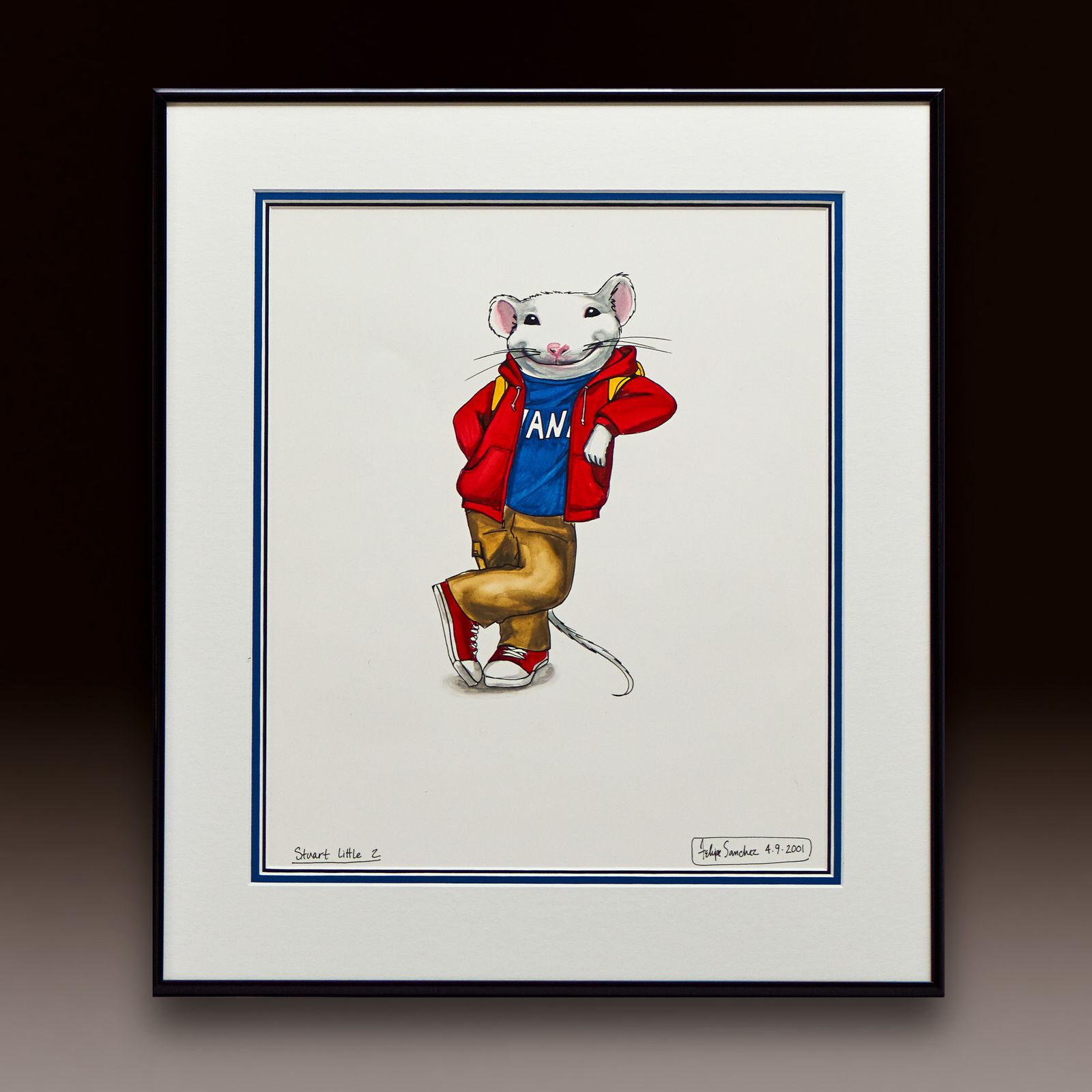 Stuart Little 2, Original Concept Drawing, Signed By Celebrated Illustrator, Felipe Sanchez