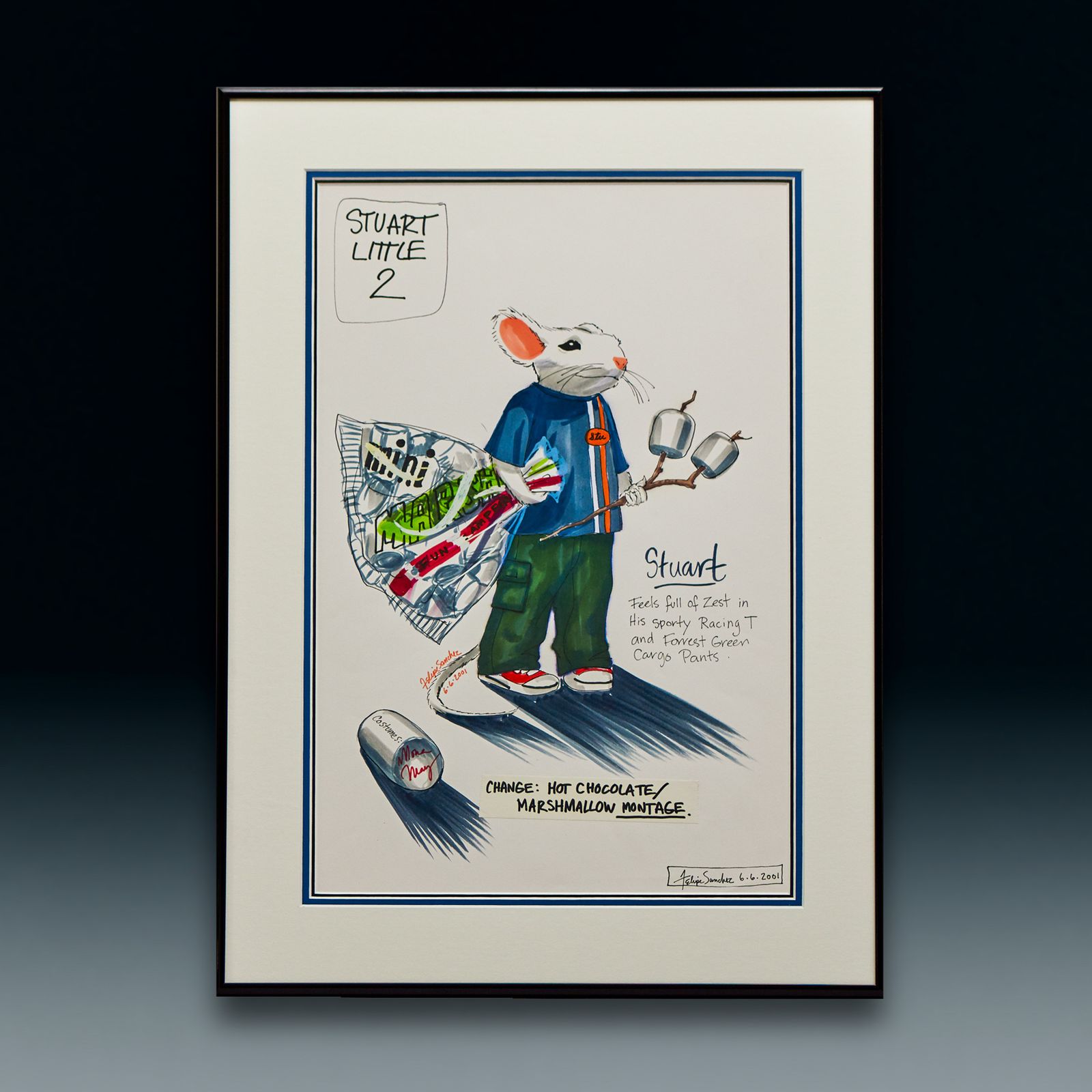 Stuart Little 2, Original Concept Drawing 'Marshmallows', Signed By Celebrated Illustrator, Felipe Sanchez