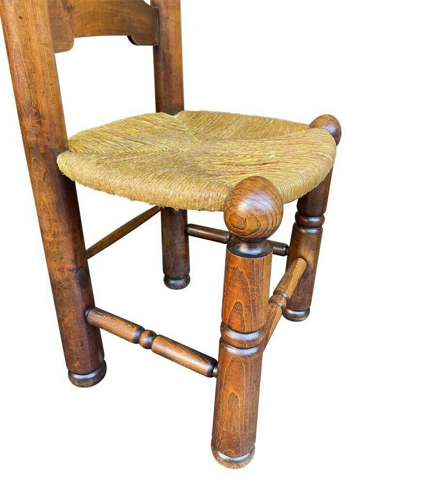 photo vinterior A Set Of Four 1940s Oak And Woven Rope Seat Chairs By Charles Dudouyt