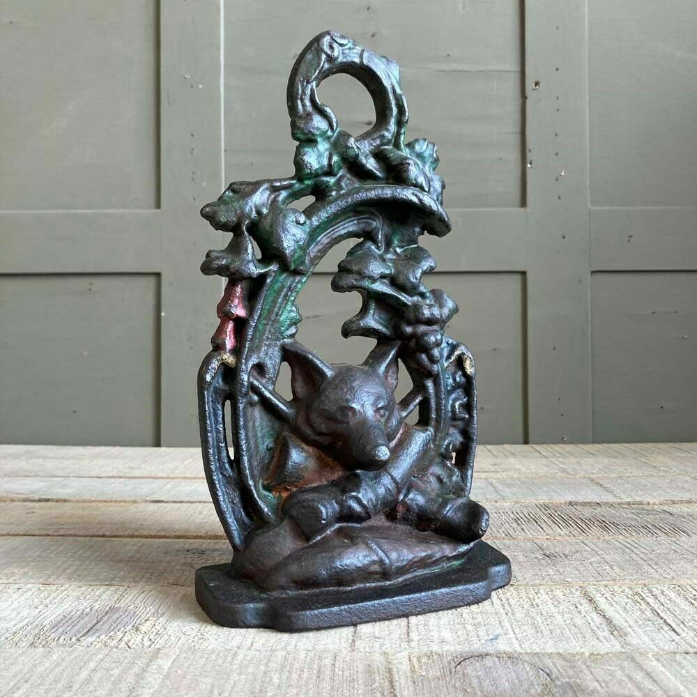 Victorian Fox Door Stop, 1800s photo for sale