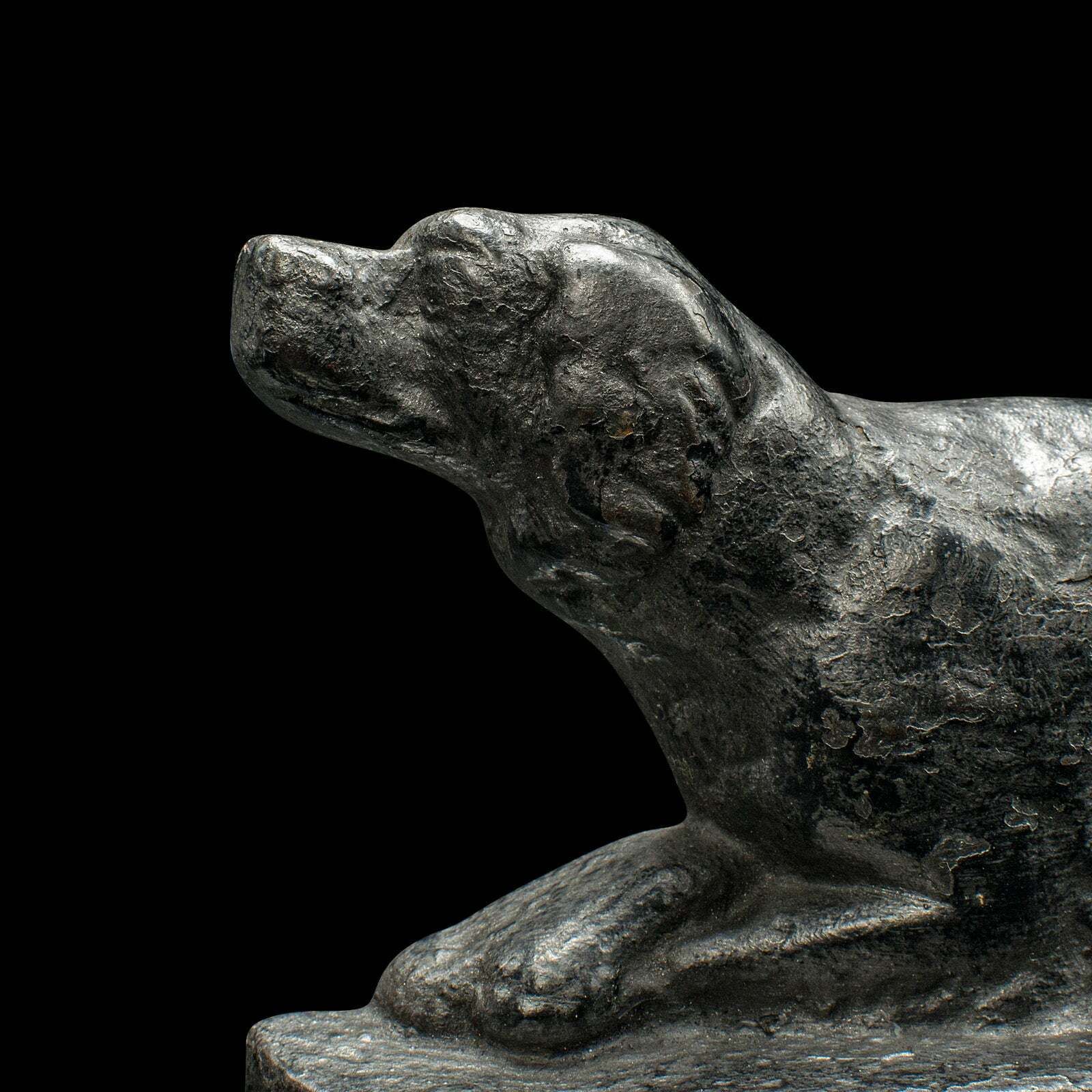 Small Antique Dog Door Stop, English, Cast Iron, Keeper, Retriever, Edwardian photo buy