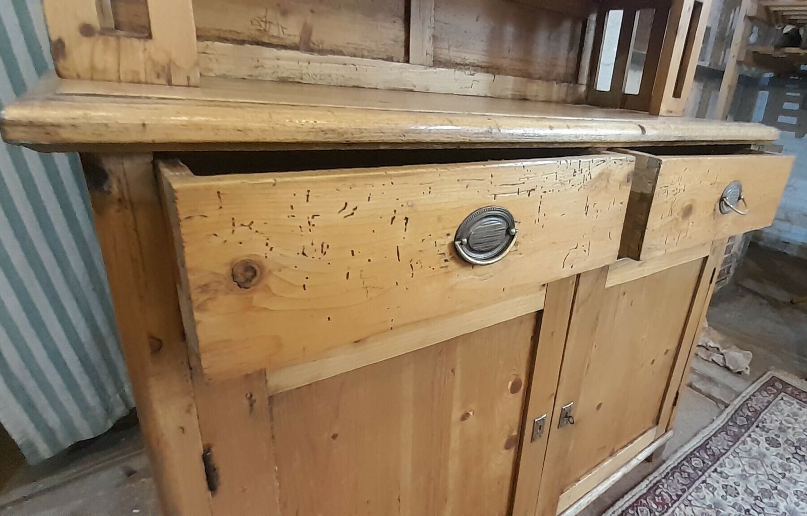 Furniture Antique East European Pine Dresser photo