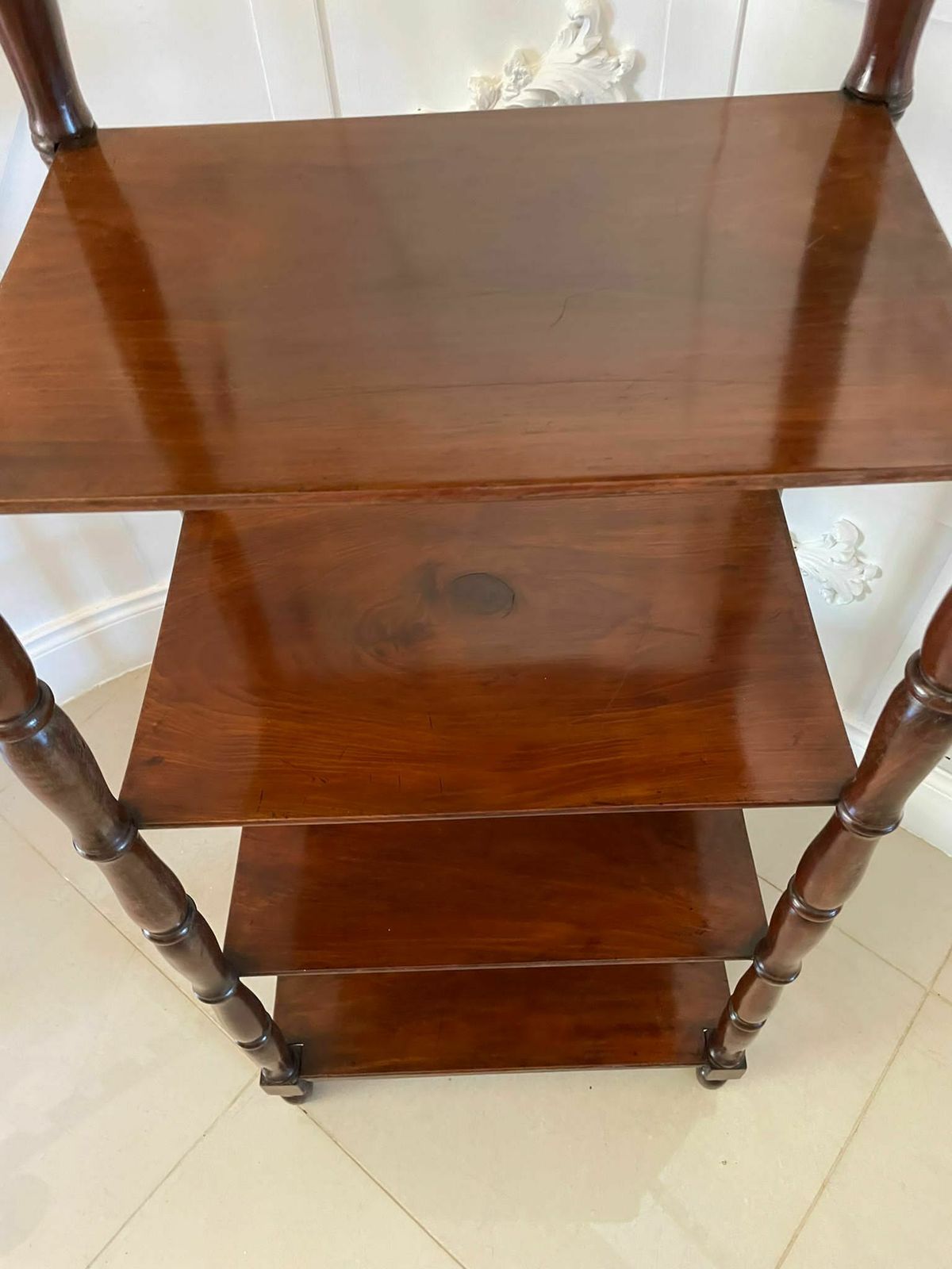 Antique Quality 19th Century Mahogany Freestanding Five Tier Whatnot photo Furniture