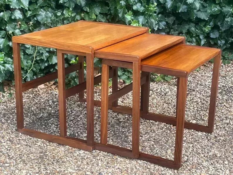 Vintage 1970’s Nest Of Tables, 1970s photo vinterior