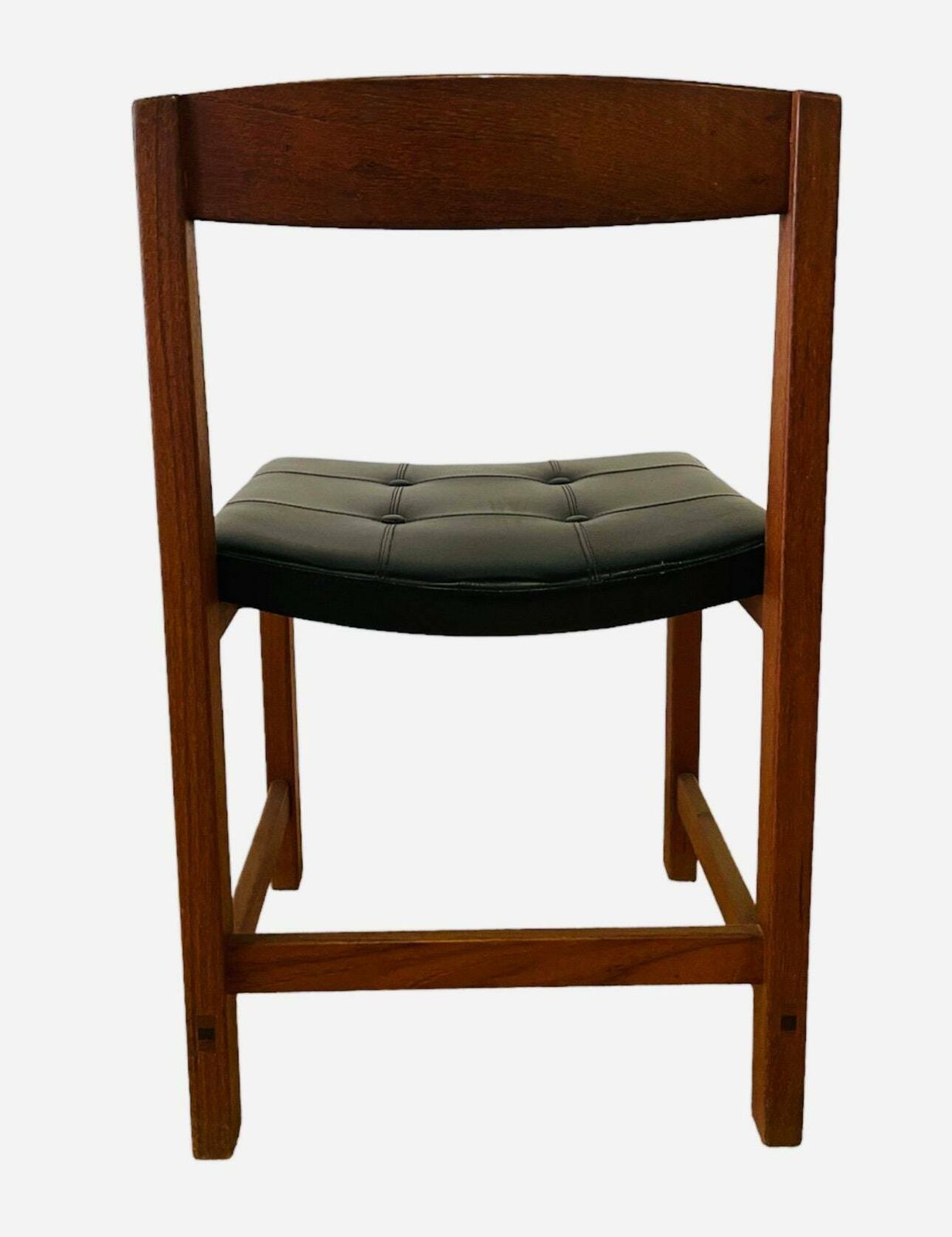 Ulferts Tibro 1960s Teak Dining Chairs, Black Faux Leather Vinyl Seats Set Of 4 photo furniture