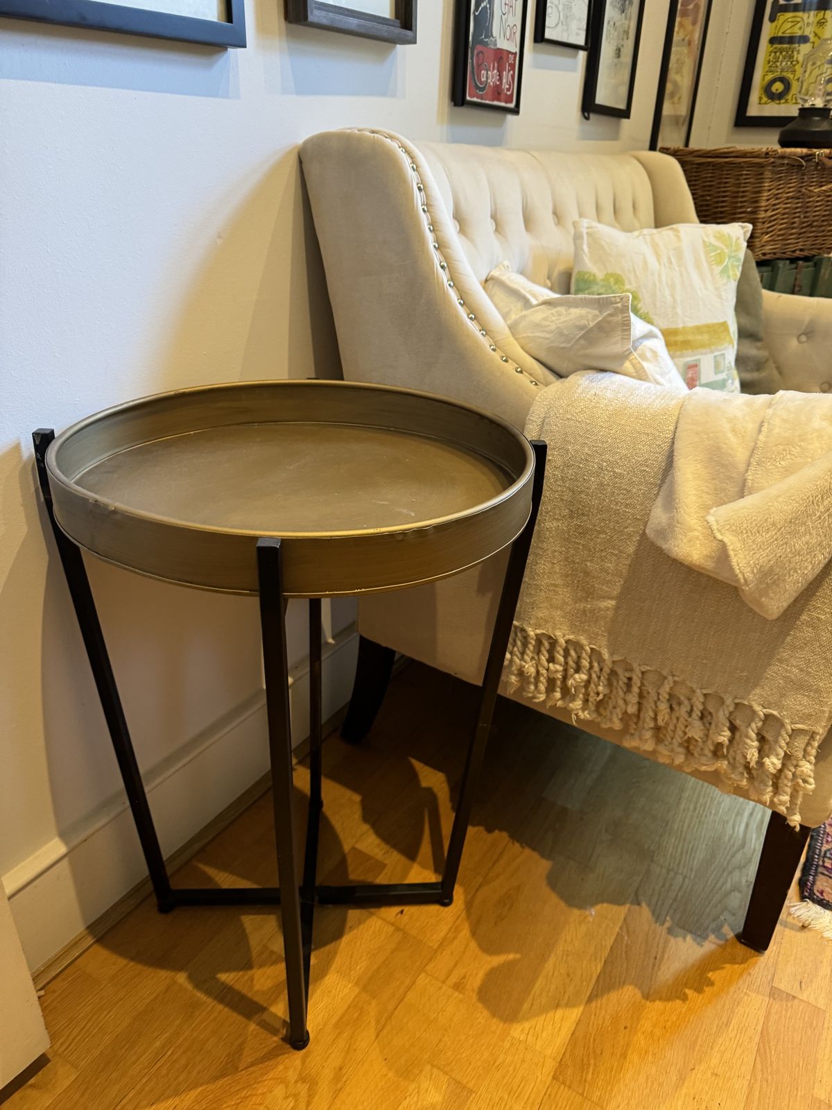 Pair Of Vintage Gold Tray Tables photo for sale
