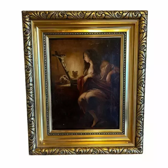 European School (19th Century)   Magdalene In Meditation, Oil On Canvas