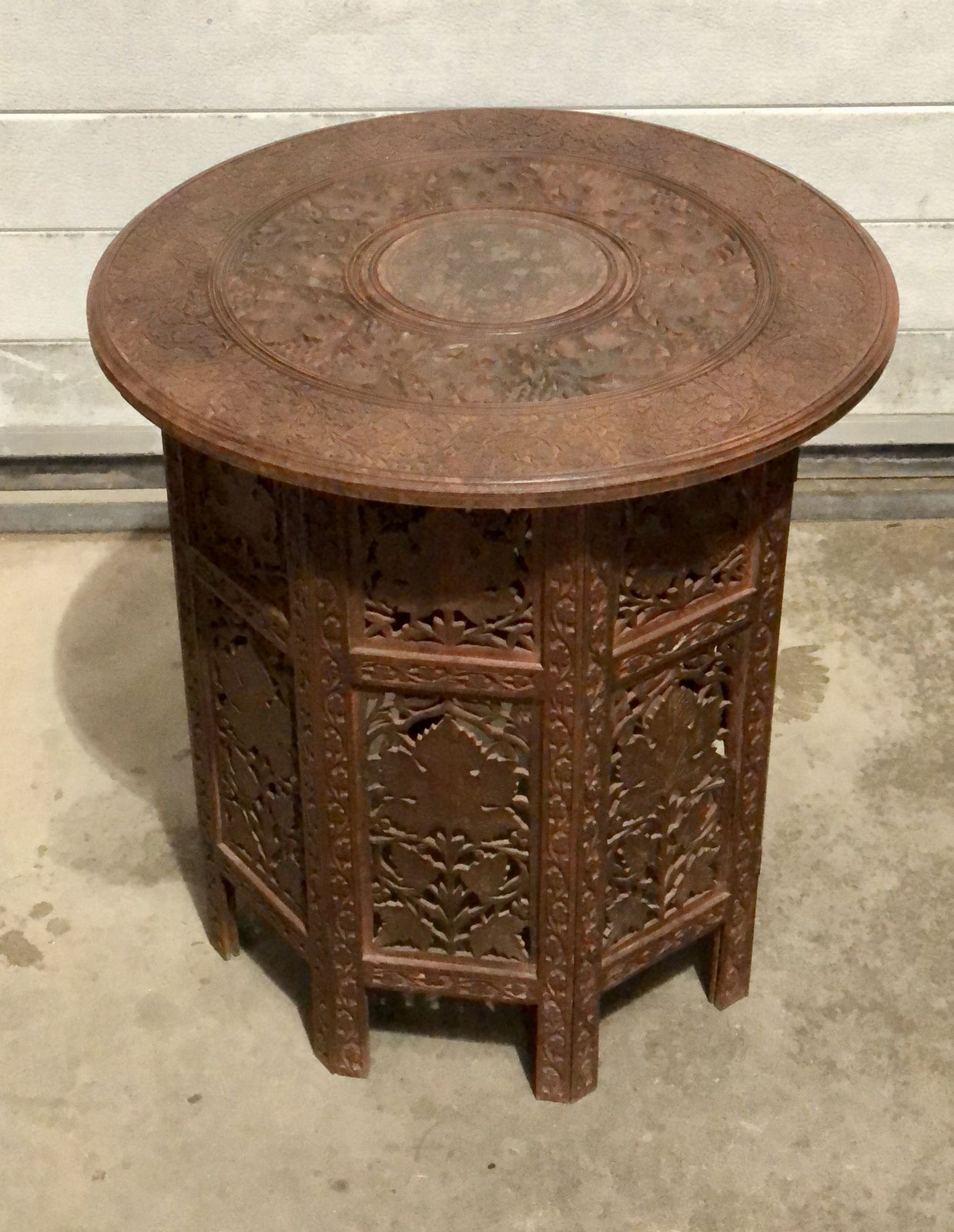 Handsome Vintage Indian Carved Hardwood Occasional Table photo Furniture