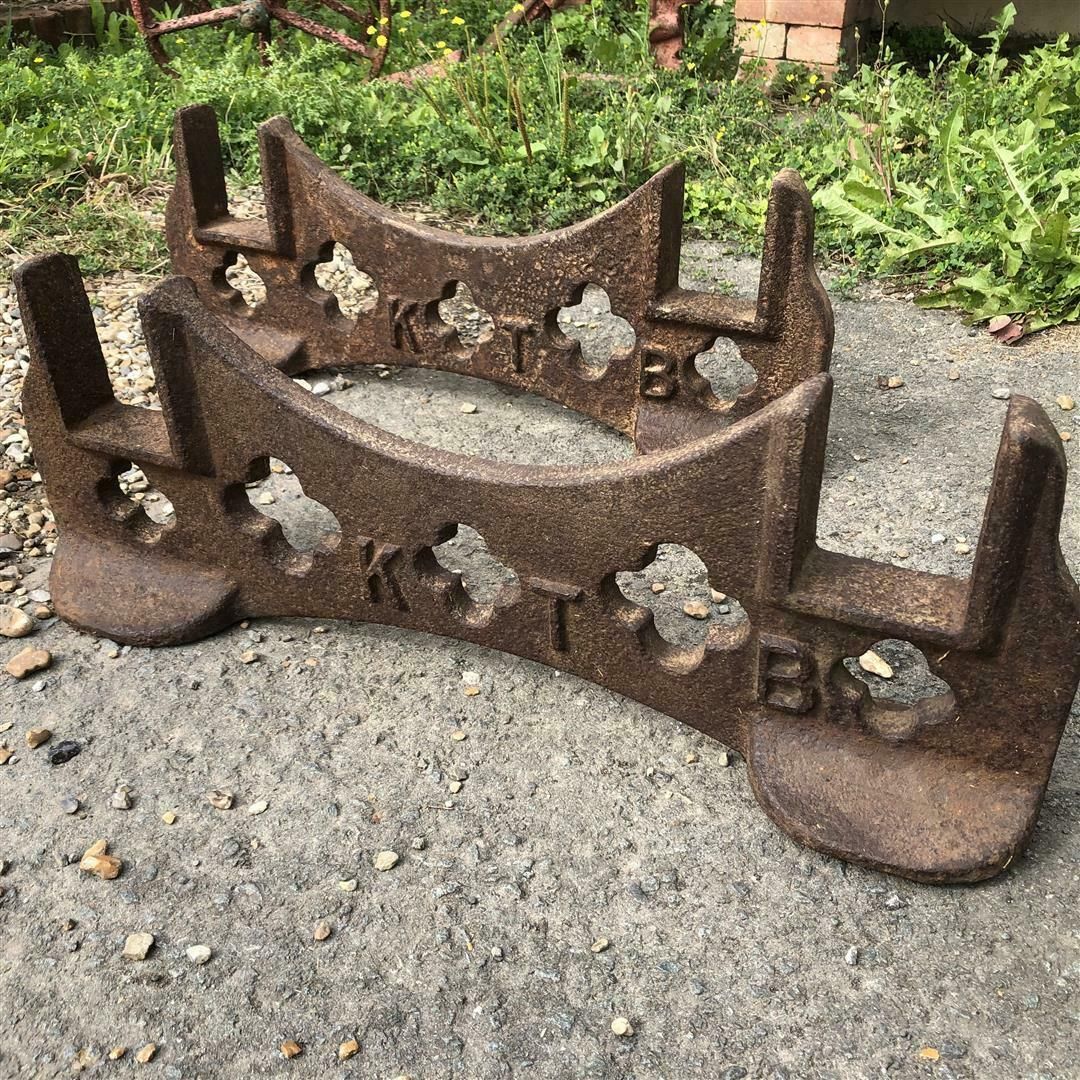 Large Antique Pair Of Brewery Barrel Stands Late 1800s photo vinterior