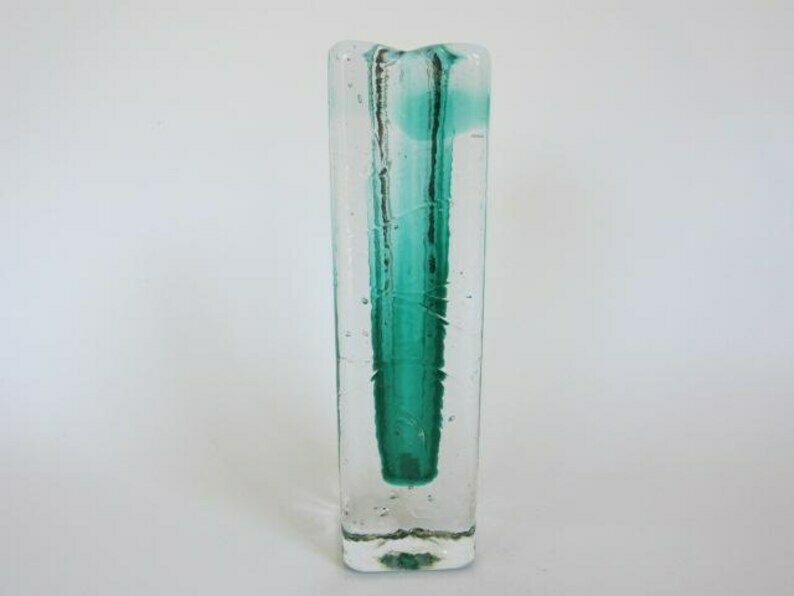Ice Glass Vase Mid Century Modern Schott Zwiesel, Germany 1960s photo vinterior