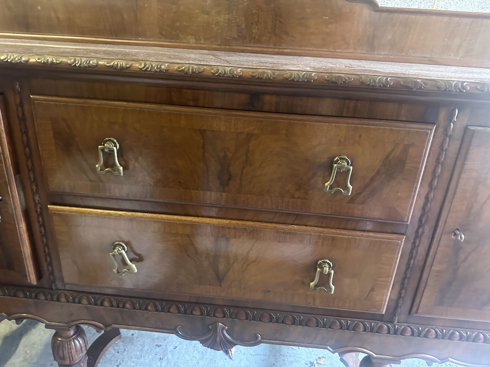Edwardian Mahogany Sideboard | Ornate Carved Credenza photo furniture