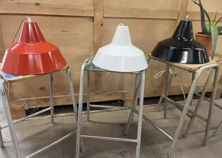 Danish Refectory Lamp Shades Restaurant Cafe Design 35cm Bauhaus Set Of 3