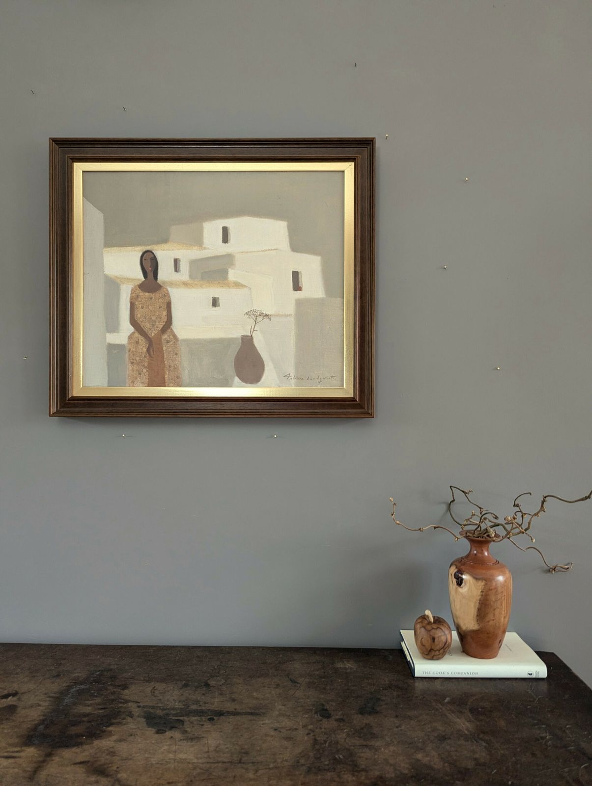 By The Balcony Ledge, Oil Painting photo furniture