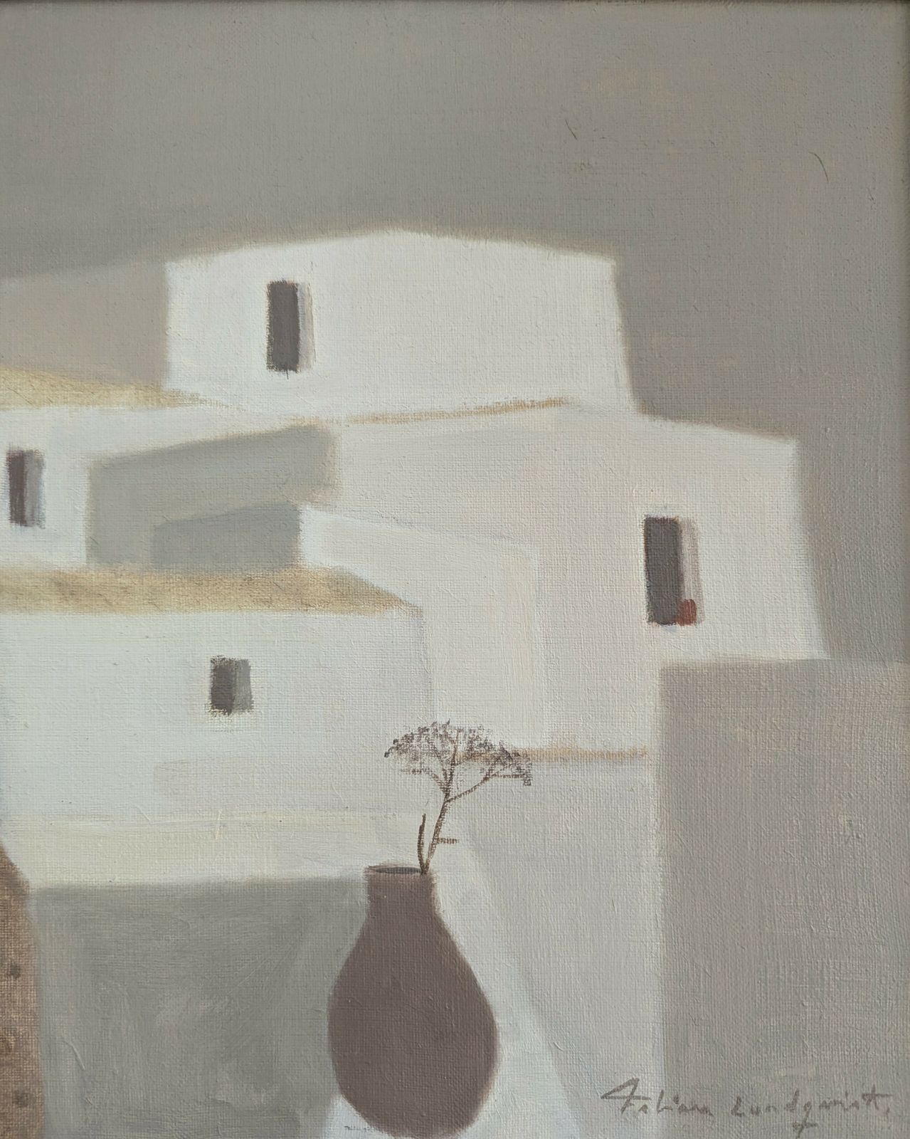 photo furniture By The Balcony Ledge, Oil Painting