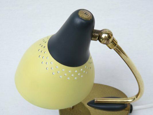 photo buy Small Mid Century Table Lamps In Brass Lacquered In Yellow And Black, Germany, 1950s, Set Of 2