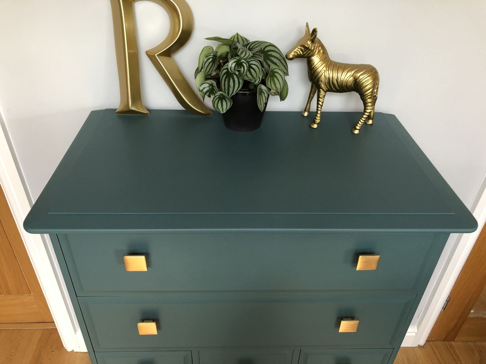 Stag Minstrel Tallboy Chest Of Drawers Painted In Green photo Furniture
