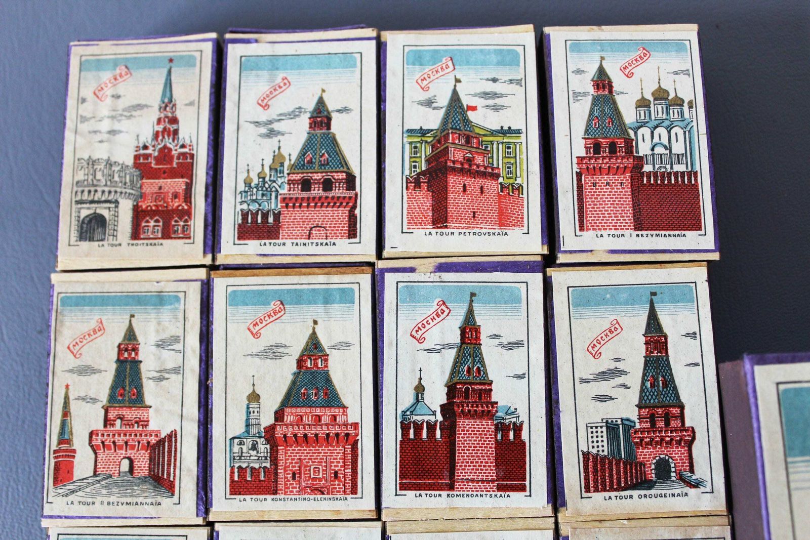 Zeldzame Verzamelbare Ussr Lucifersdoosjesset Uit 1958, Wereldtentoonstelling Brussel, World Expo / Universele Tentoonstelling België, Moskouse Gebouwen, Veiligheidslucifers photo 96.0