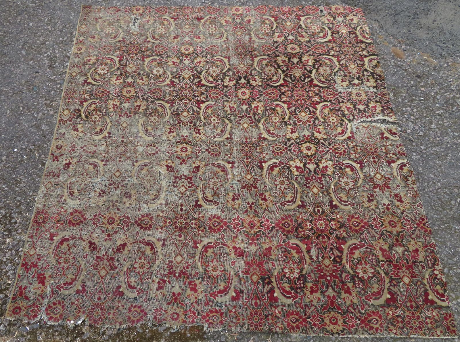 Large Mughal Carpet Fragment. North India. 183cm X 168cm. photo furniture