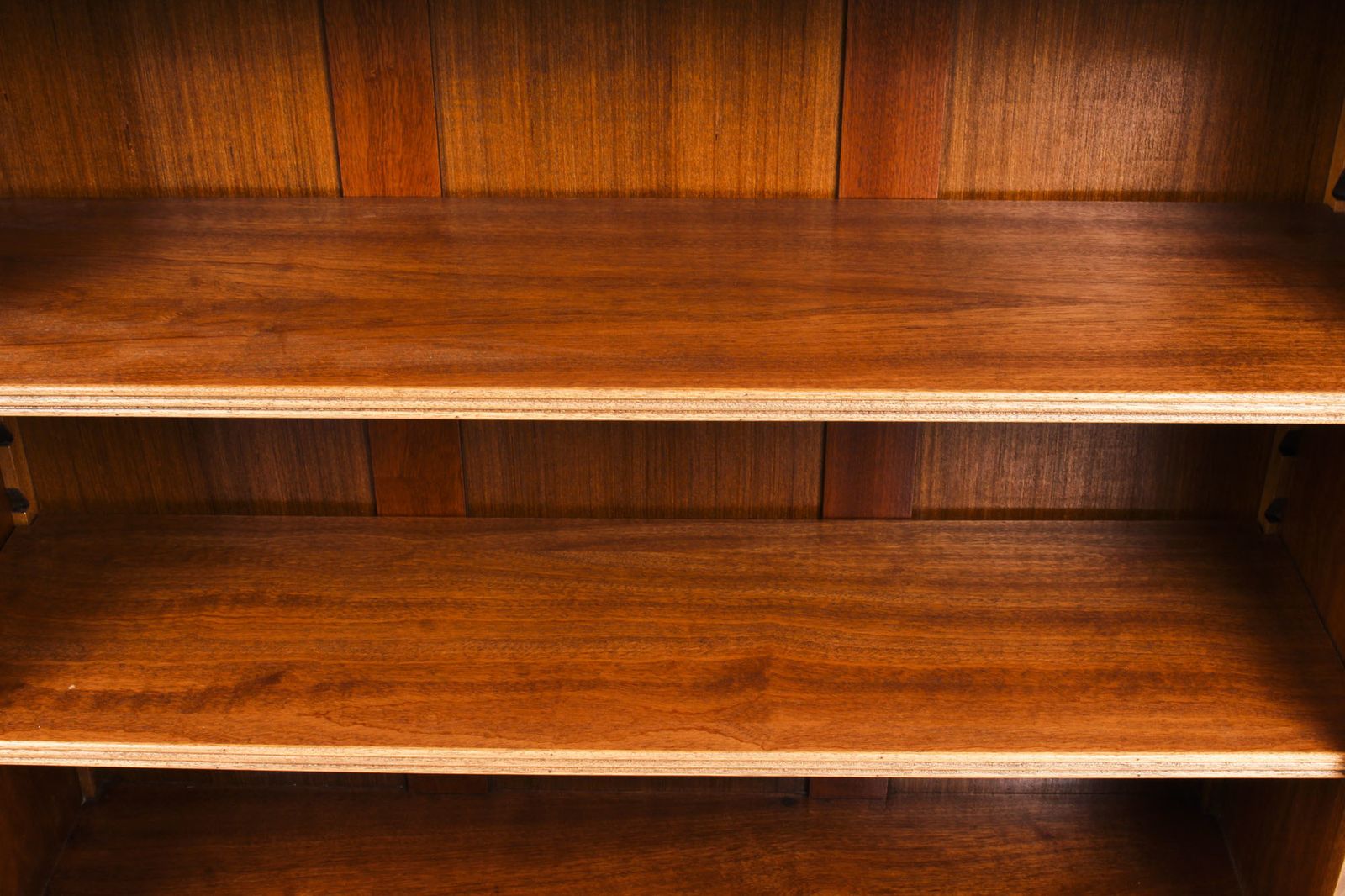 Bespoke Sheraton Revival Low Burr Walnut Open Bookcase photo 1000.0