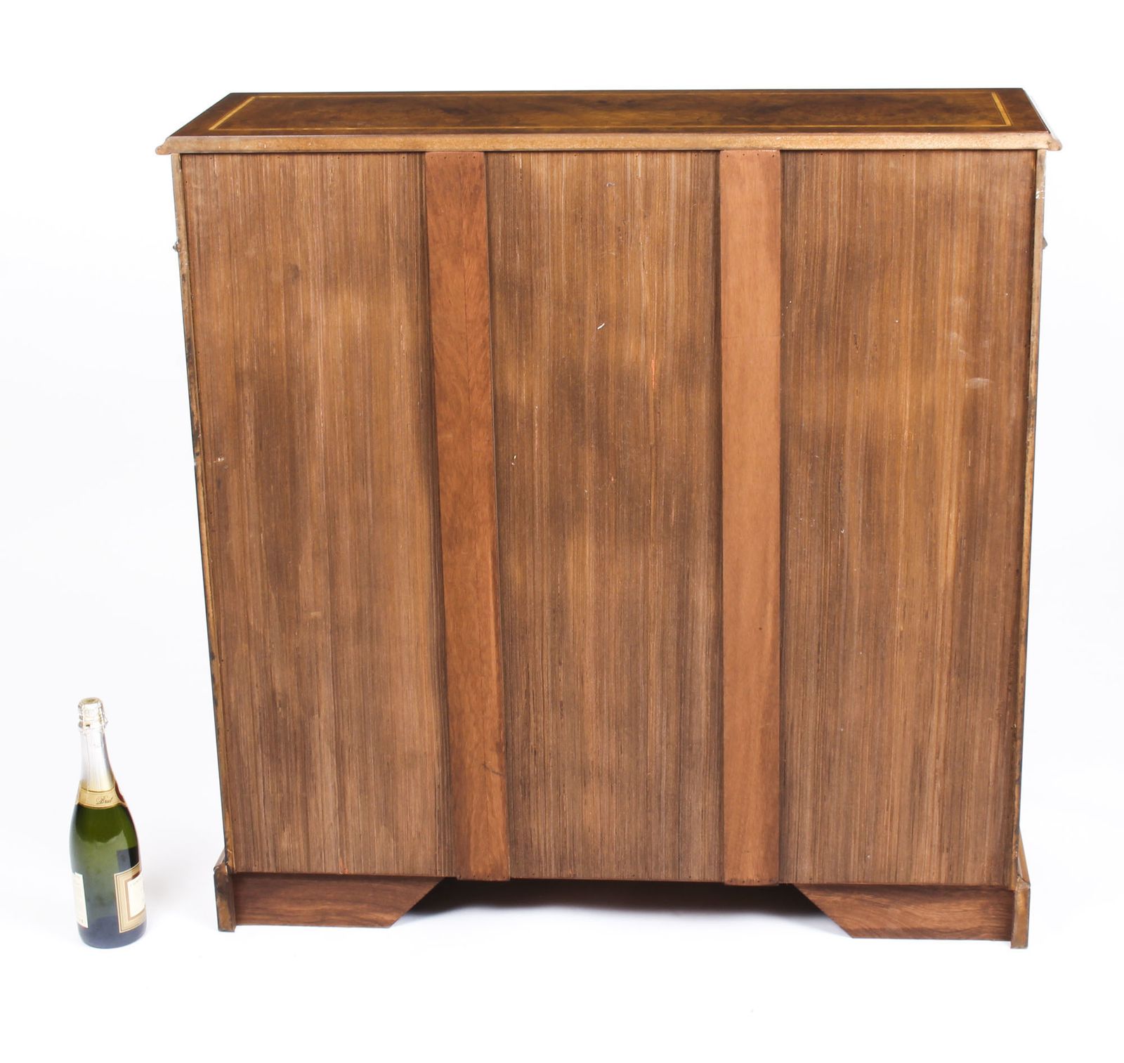 Furniture Bespoke Sheraton Revival Low Burr Walnut Open Bookcase photo