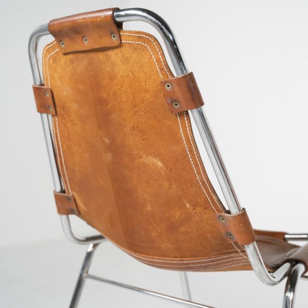 Mid Century Modern Set Of 4 Leather Les Arcs Chairs By Charlotte Perriand, France, 1960s photo Furniture