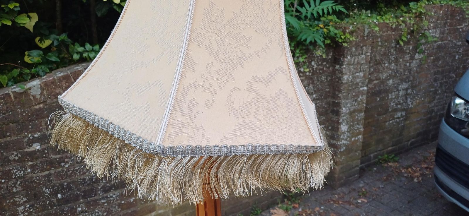 Modern Top Quality Vintage Style Beech Standard Lamp And Genuine Vintage Lampshade In Working Order. Free Hand Delivery England & Wales photo Lighting