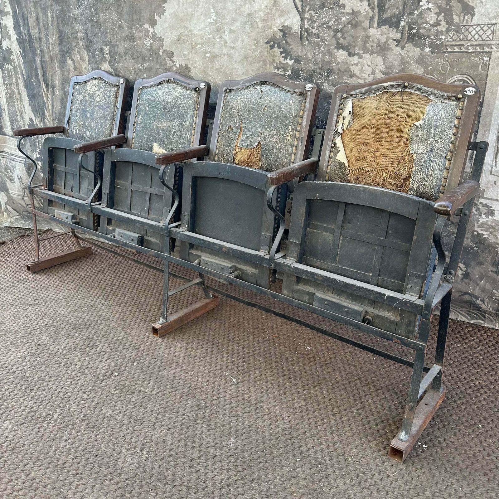French Antique Cinema Folding Seats Set Of 4 True Roughluxe photo furniture