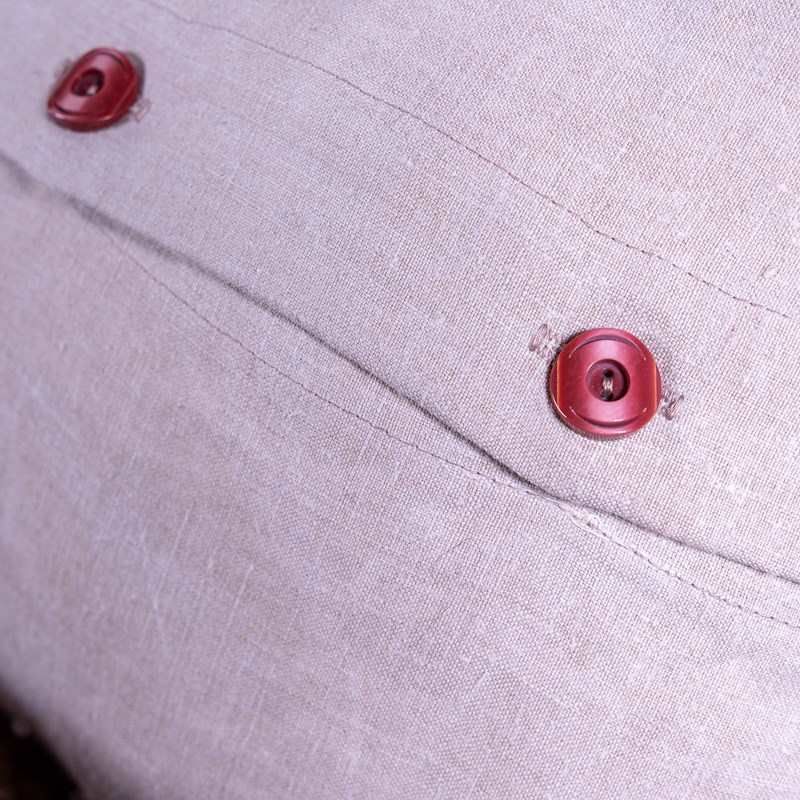 Pair Of Antique French Linen Cushions, Hand Printed photo 98.0