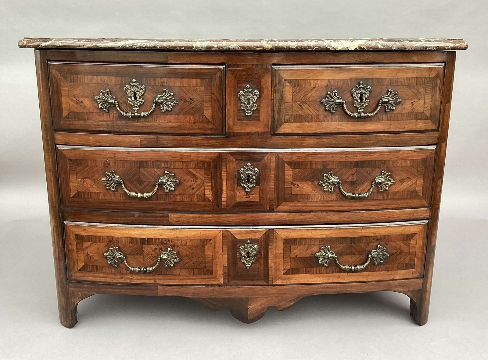 Impressive C18th Louis XV Kingwood Bow Fronted Commode