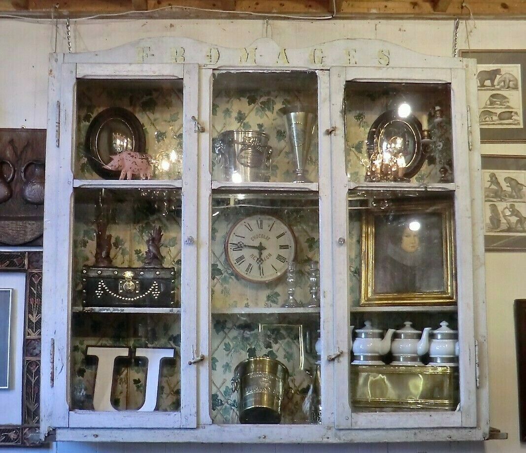 'Fromagerie 'Shop  Antique Glazed Wall Cabinet From France photo furniture