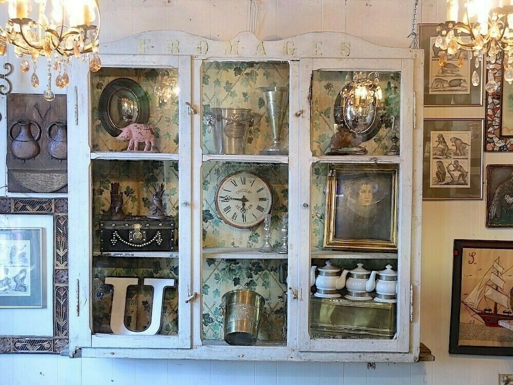 'Fromagerie 'Shop  Antique Glazed Wall Cabinet From France photo for sale
